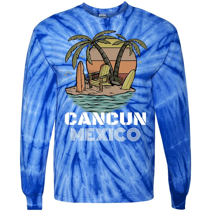 Beach Please Cancun Mexico Beach Vacation Cute Gift Tie-Dye Long Sleeve Shirt