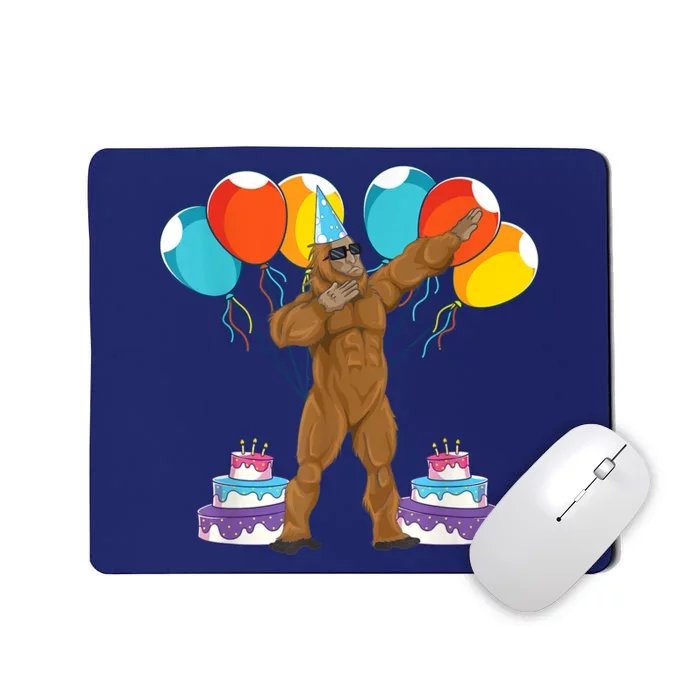 Birthday Party Celebration Cryptid Sasquatch Dabbing Bigfoot Mousepad