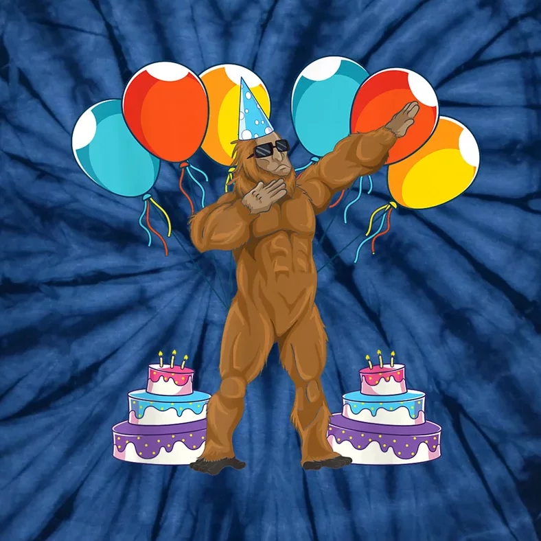 Birthday Party Celebration Cryptid Sasquatch Dabbing Bigfoot Tie-Dye T-Shirt