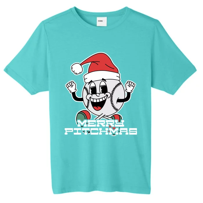 Baseball Pitcher Christmas Merry Pitchmas Gift ChromaSoft Performance T-Shirt