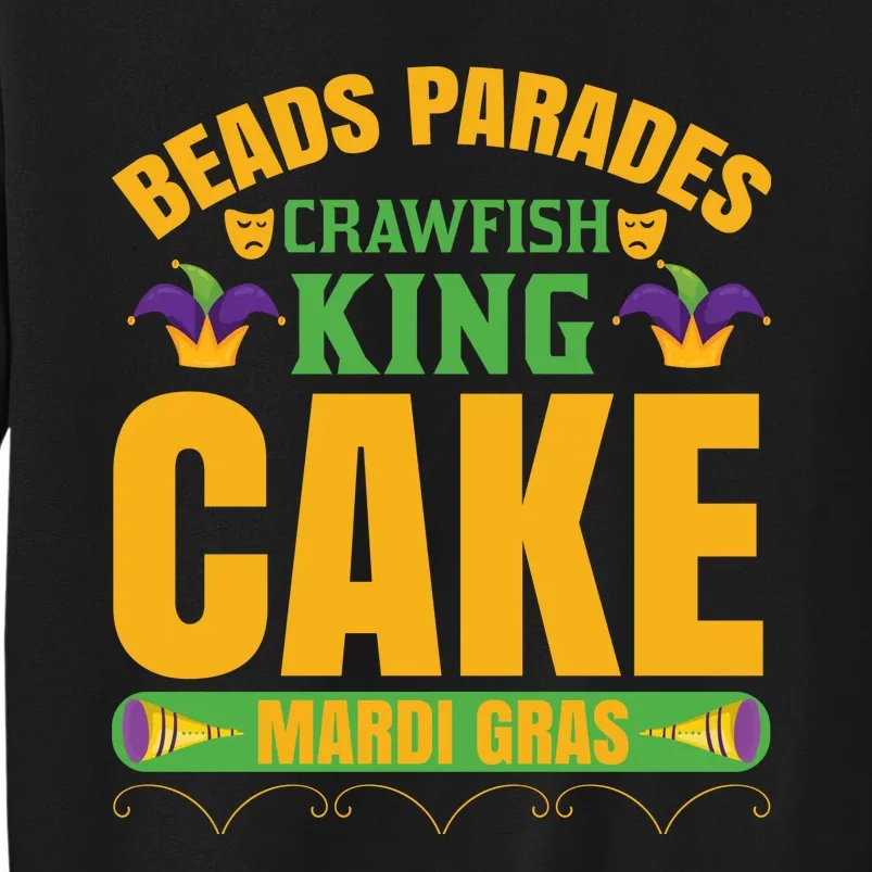 Beads Parades Crawfish King Cake Mardi Gras Sweatshirt