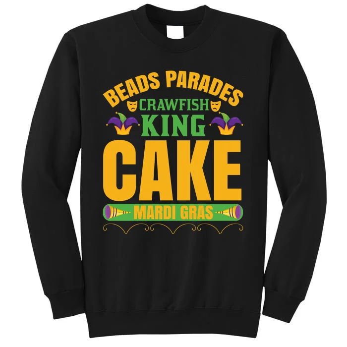 Beads Parades Crawfish King Cake Mardi Gras Sweatshirt