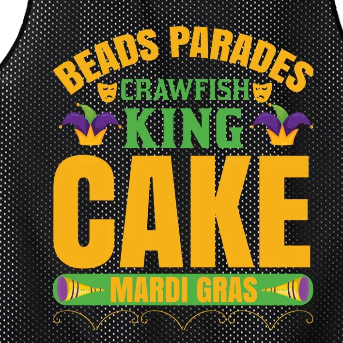 Beads Parades Crawfish King Cake Mardi Gras Mesh Reversible Basketball Jersey Tank