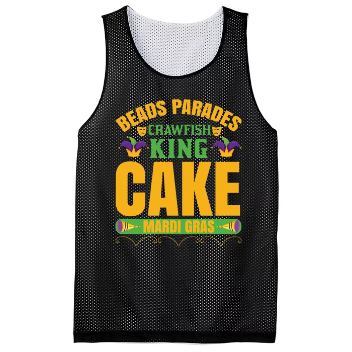 Beads Parades Crawfish King Cake Mardi Gras Mesh Reversible Basketball Jersey Tank