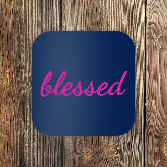 Blessed Pink Christian Coaster