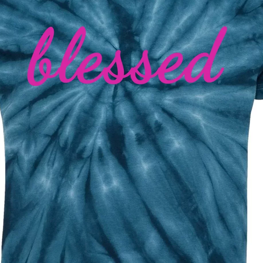 Blessed Pink Christian Kids Tie-Dye T-Shirt