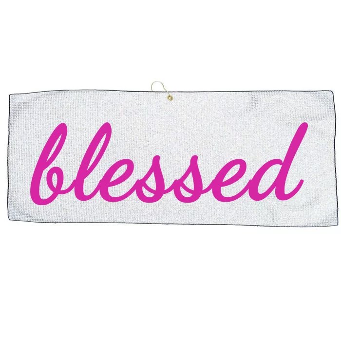 Blessed Pink Christian Large Microfiber Waffle Golf Towel