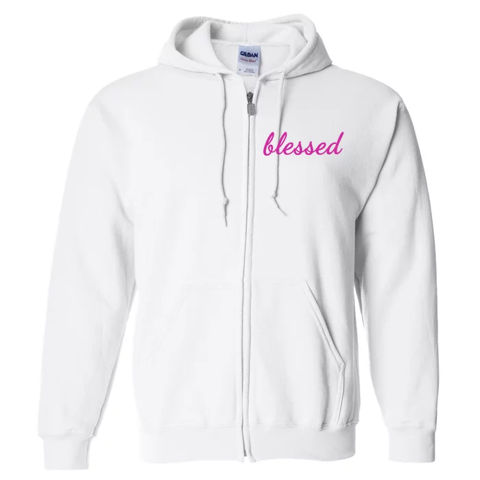 Blessed Pink Christian Full Zip Hoodie