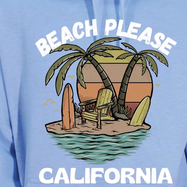 Beach Please California Beach Holiday Great Gift Unisex Surf Hoodie