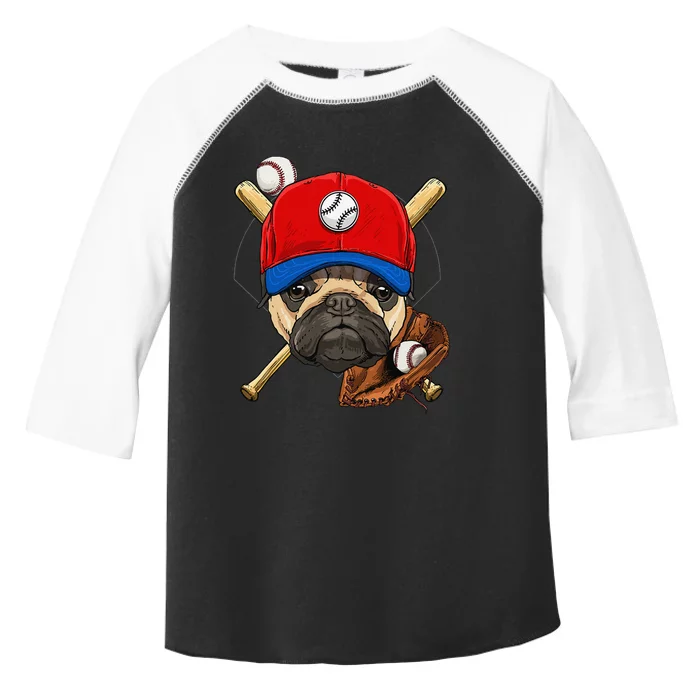 Baseball Player Coach Pug Dog Lover Pug Mom Catcher Pitcher Toddler Fine Jersey T-Shirt