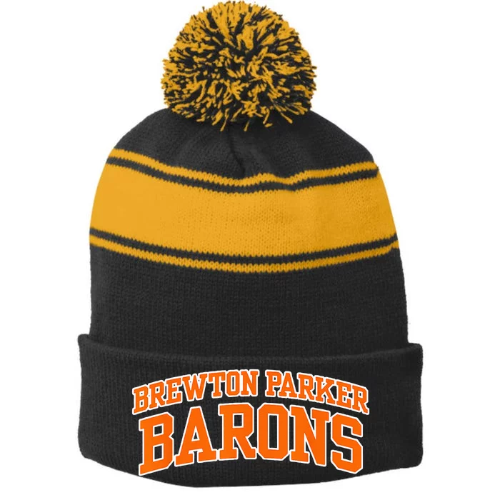 Brewton Parker College Barons 02 Stripe Pom Pom Beanie