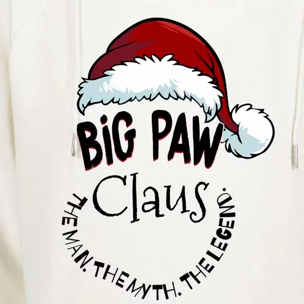 Big Paw Claus Happy New Santa Claus Christmas Myth Legend Gift Womens Funnel Neck Pullover Hood