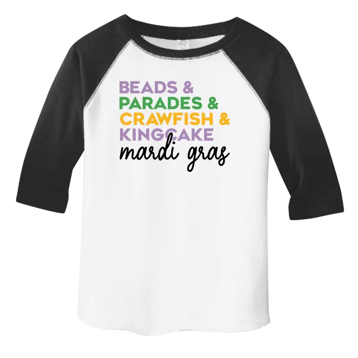 Beads Parades Crawfish Kingcake Mardi Gras Toddler Fine Jersey T-Shirt