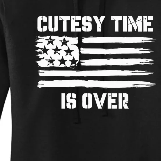 Bold Patriotic Cutesy Time Is Over Women's Pullover Hoodie