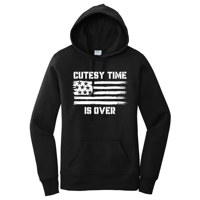 Bold Patriotic Cutesy Time Is Over Women's Pullover Hoodie