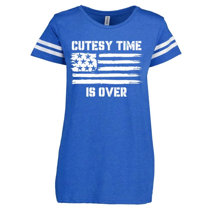 Bold Patriotic Cutesy Time Is Over Enza Ladies Jersey Football T-Shirt