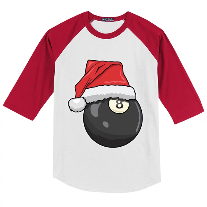 Billiards Player Christmas Costume Pool Funny Gift Kids Colorblock Raglan Jersey