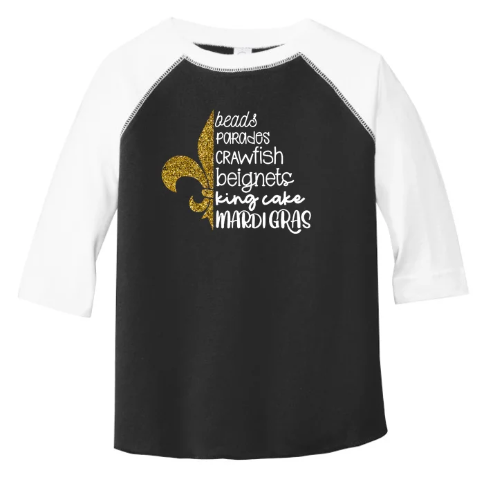 Beads Parades Crawfish Beignets King Cake Mardi Gras Toddler Fine Jersey T-Shirt