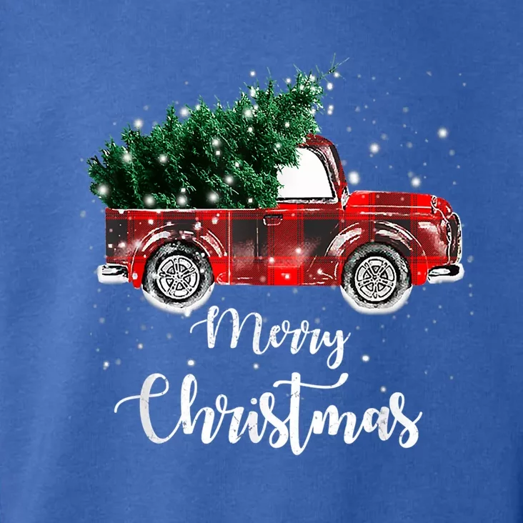 Buffalo Plaid Christmas Tree Red Truck Gift Toddler Hoodie