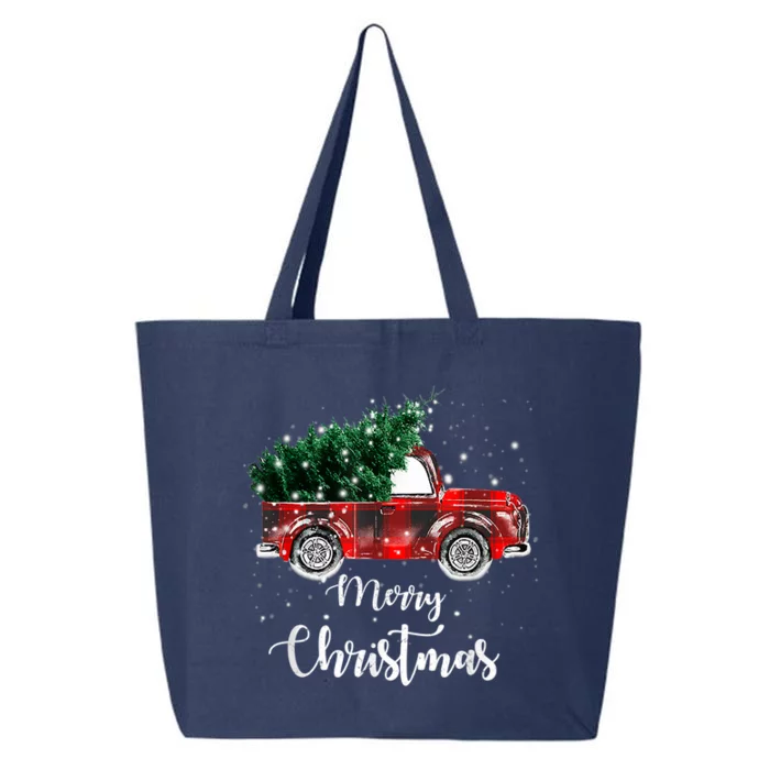 Buffalo Plaid Christmas Tree Red Truck Gift 25L Jumbo Tote