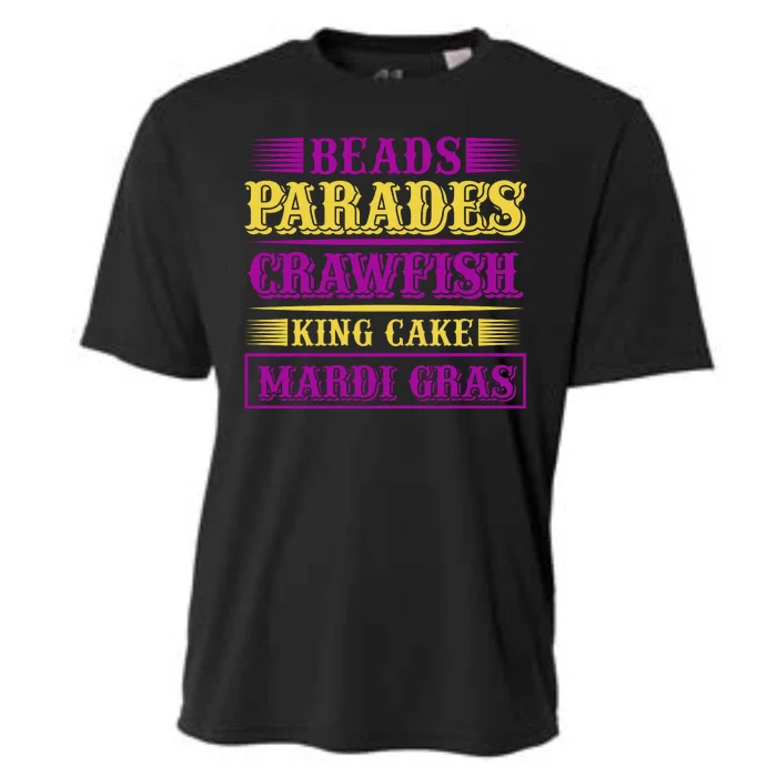 Beads Parades Crawfish King Cake Mardi Gras Cooling Performance Crew T-Shirt