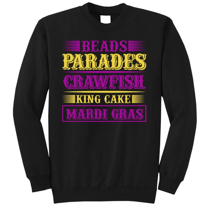 Beads Parades Crawfish King Cake Mardi Gras Sweatshirt