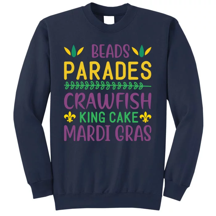 Beads Parades Crawfish King Cake Mardi Gras Sweatshirt