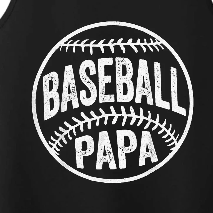 Baseball Papa Coach Fathers Day Performance Tank