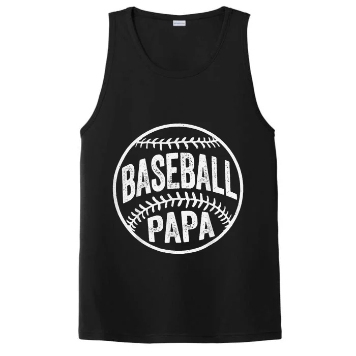 Baseball Papa Coach Fathers Day Performance Tank