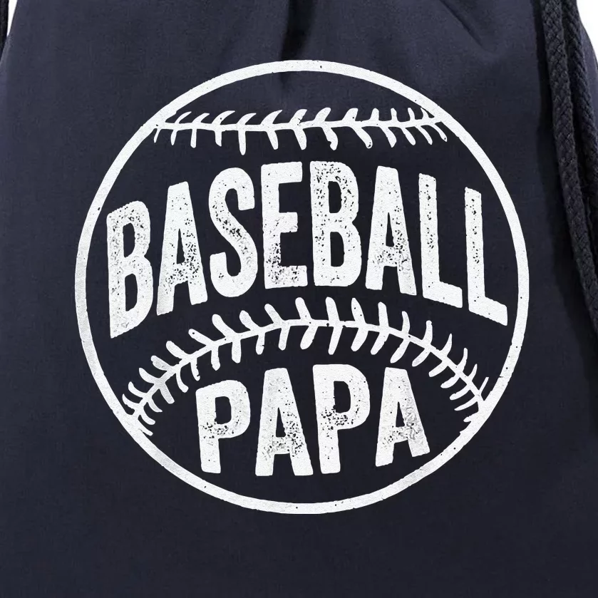 Baseball Papa Coach Fathers Day Drawstring Bag