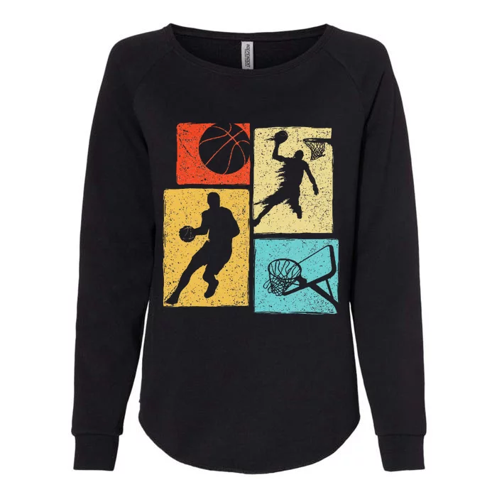 Basketball Players Colorful Ball Hoop Sports Lover Womens California Wash Sweatshirt