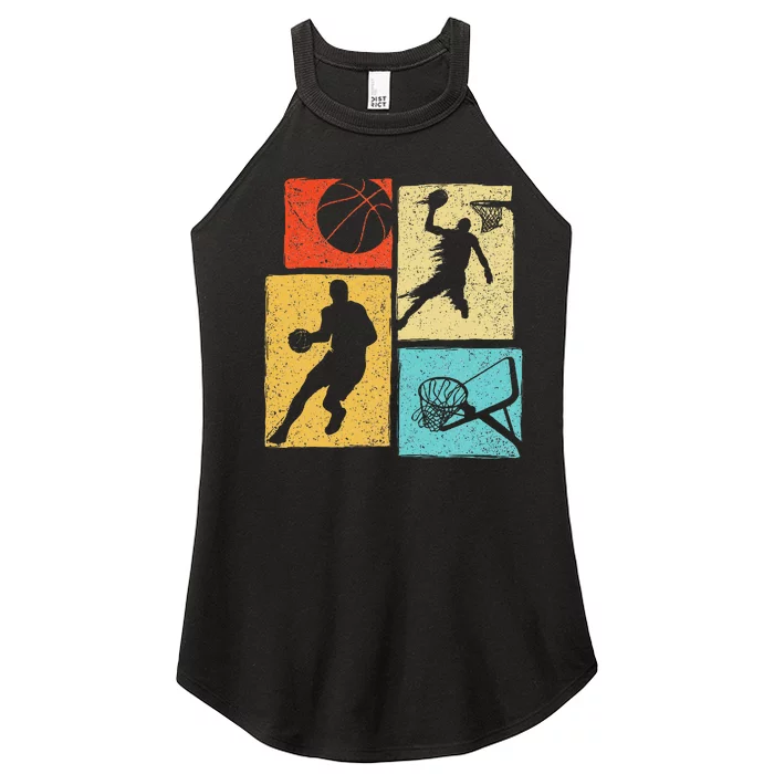 Basketball Players Colorful Ball Hoop Sports Lover Women’s Perfect Tri Rocker Tank