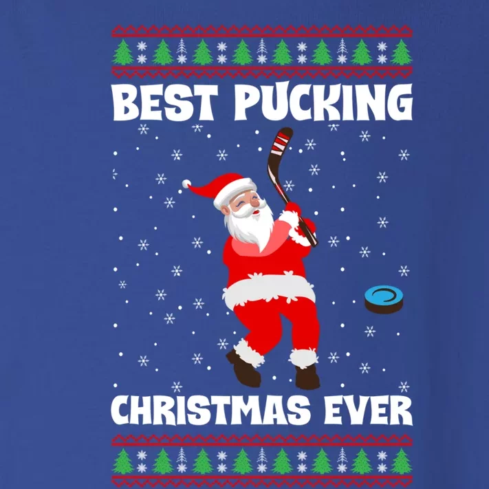 Best Pucking Christmas Ever Ice Hockey Stick Santa Player Gift Toddler Long Sleeve Shirt