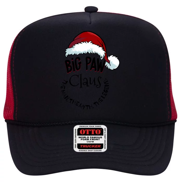 Big Paw Claus Happy New Santa Claus Christmas Myth Legend Funny Gift High Crown Mesh Trucker Hat