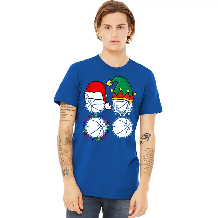 Basketball Player Christmas Cool Ugly Xmas Santa Reindeer Great Gift Premium T-Shirt