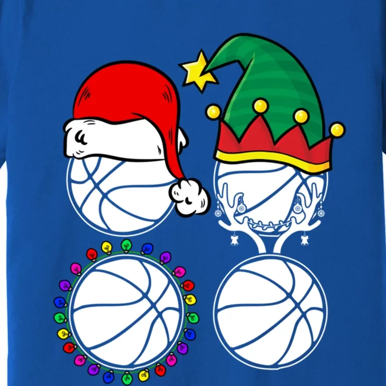 Basketball Player Christmas Cool Ugly Xmas Santa Reindeer Great Gift Premium T-Shirt