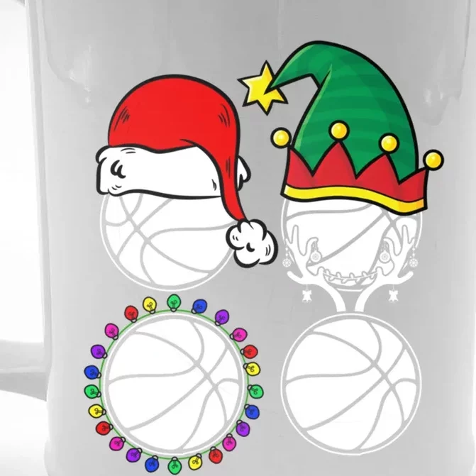 Basketball Player Christmas Cool Ugly Xmas Santa Reindeer Great Gift Front & Back Beer Stein