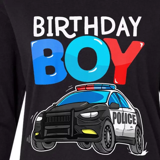 Birthday Police Car Policeman Theme Birthday Womens Cotton Relaxed Long Sleeve T-Shirt