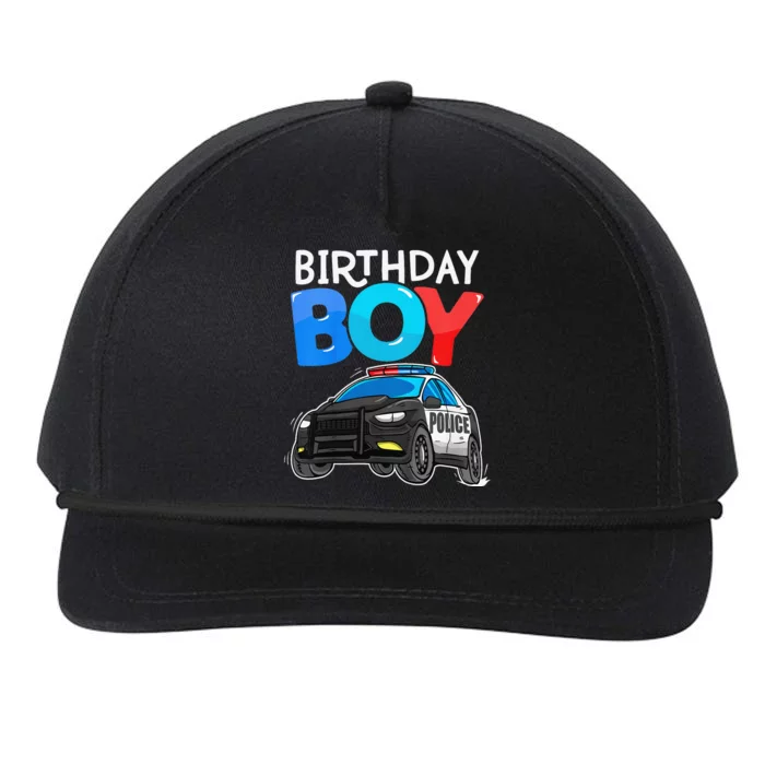 Birthday Police Car Policeman Theme Birthday Snapback Five-Panel Rope Hat