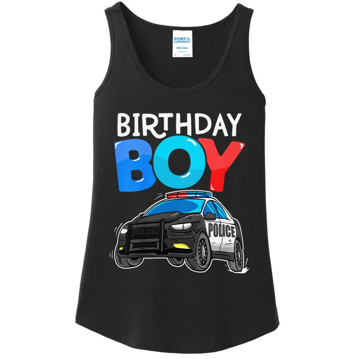 Birthday Police Car Policeman Theme Birthday Ladies Essential Tank