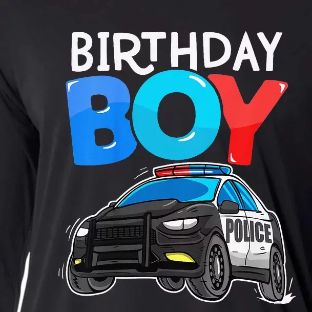 Birthday Police Car Policeman Theme Birthday Cooling Performance Long Sleeve Crew