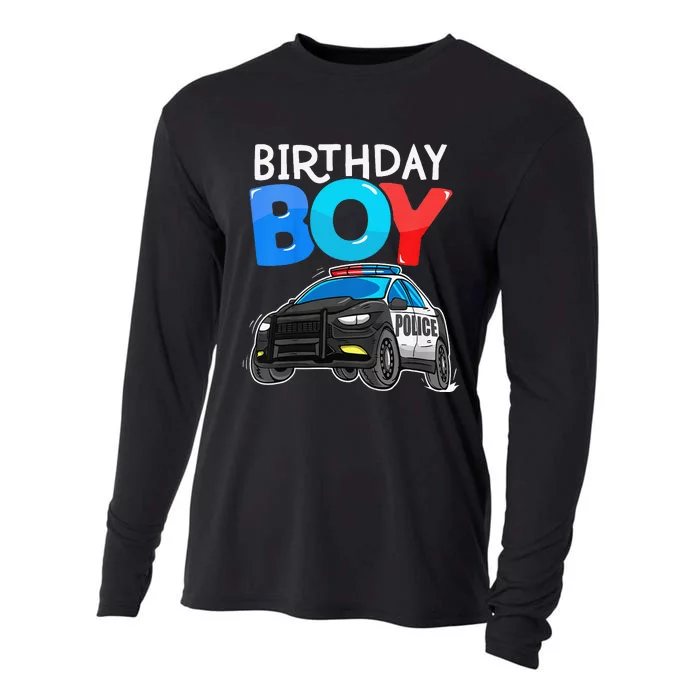 Birthday Police Car Policeman Theme Birthday Cooling Performance Long Sleeve Crew