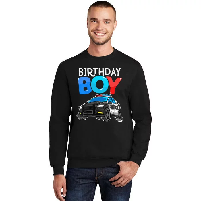 Birthday Police Car Policeman Theme Birthday Tall Sweatshirt