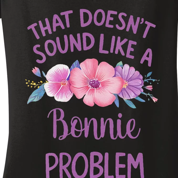 Bonnie Personalized Cute Flower Bonnie Name Women's V-Neck T-Shirt