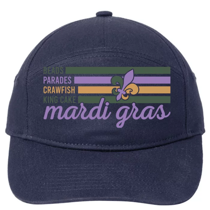 Beads Parades Crawfish King Cake Mardi Gras 7-Panel Snapback Hat