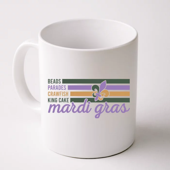 Beads Parades Crawfish King Cake Mardi Gras Front & Back Coffee Mug