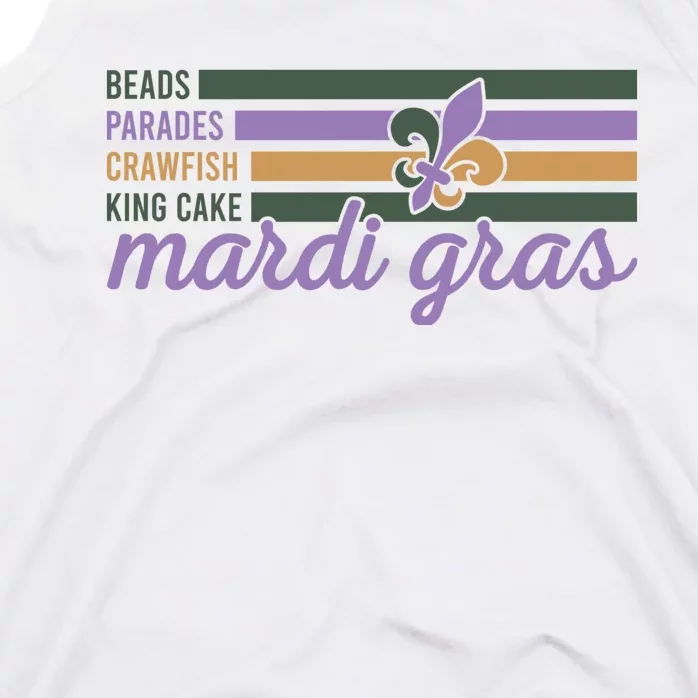 Beads Parades Crawfish King Cake Mardi Gras Tank Top