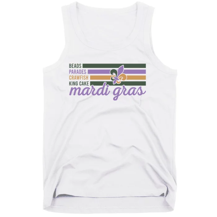 Beads Parades Crawfish King Cake Mardi Gras Tank Top