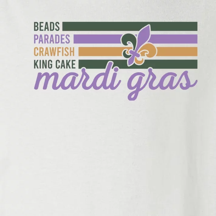 Beads Parades Crawfish King Cake Mardi Gras Toddler Long Sleeve Shirt