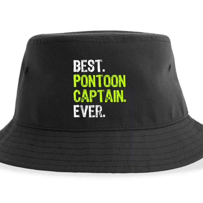 Best Pontoon Captain Ever | Pontoon Boat Sustainable Bucket Hat